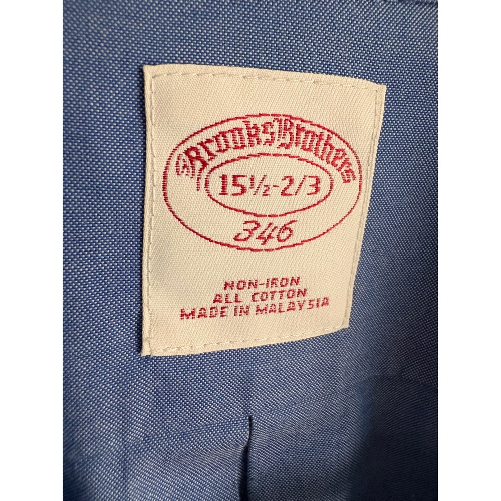 Brooks Brothers 346 Blue Dress Shirt Preppy Old Money Business Casual - Medium - Picture 4 of 6